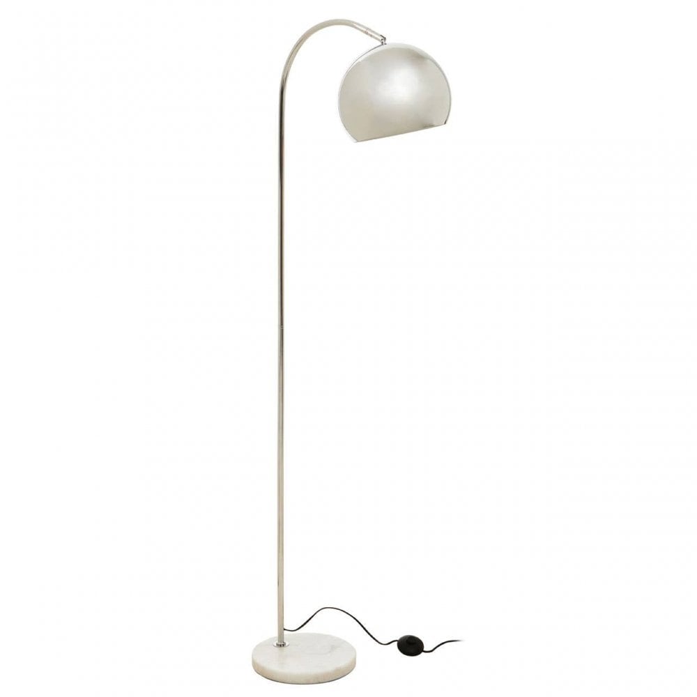 Karter Floor Chrome Finish Lamp With White Base