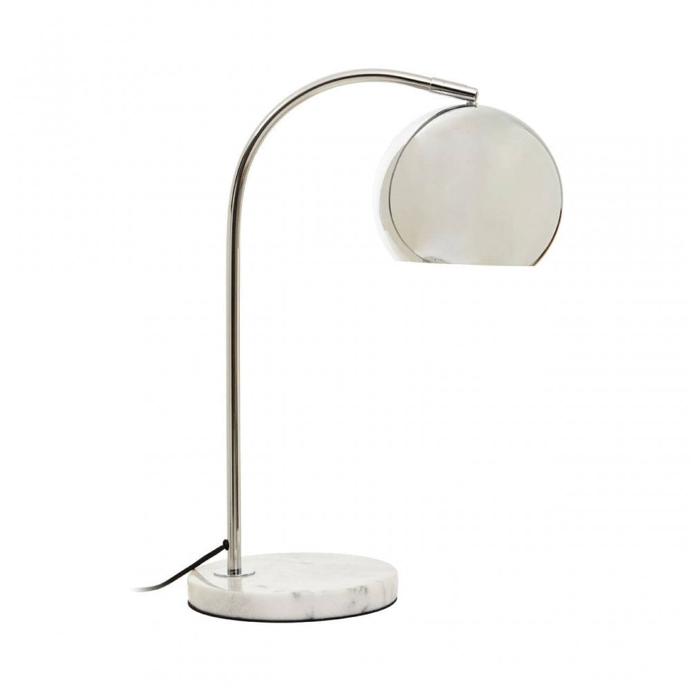 Karter Chrome Finish Table Lamp With White Base