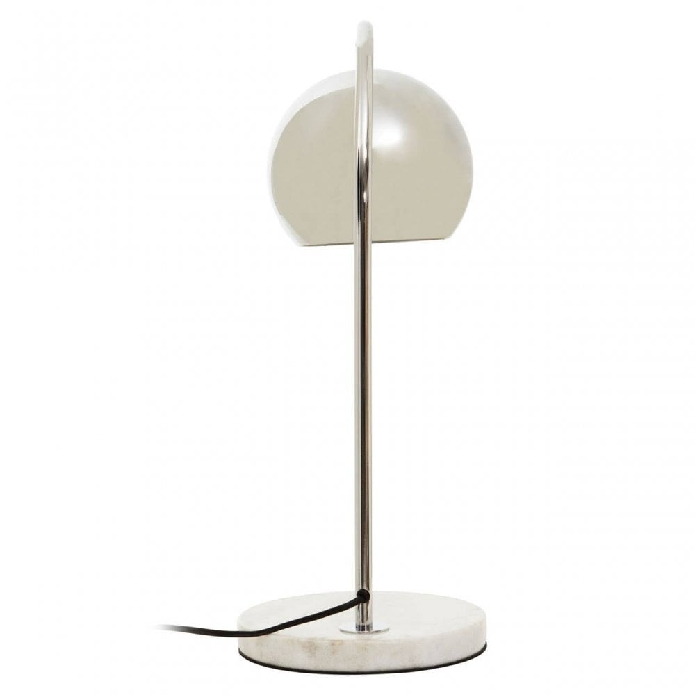 Karter Chrome Finish Table Lamp With White Base