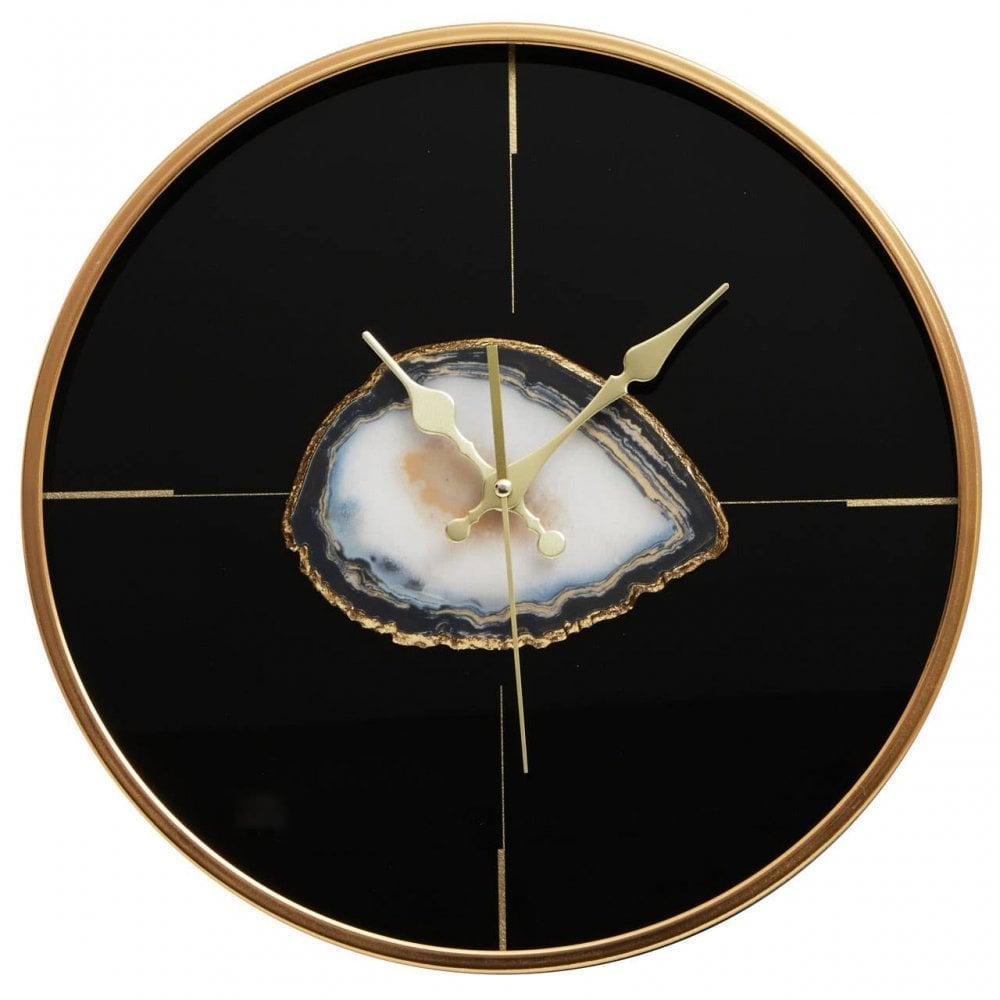 Celina Black And Gold Round Wall Clock