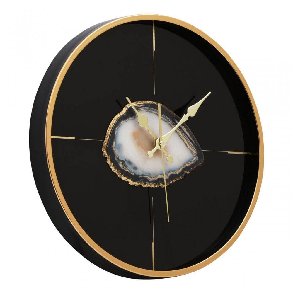 Celina Black And Gold Round Wall Clock