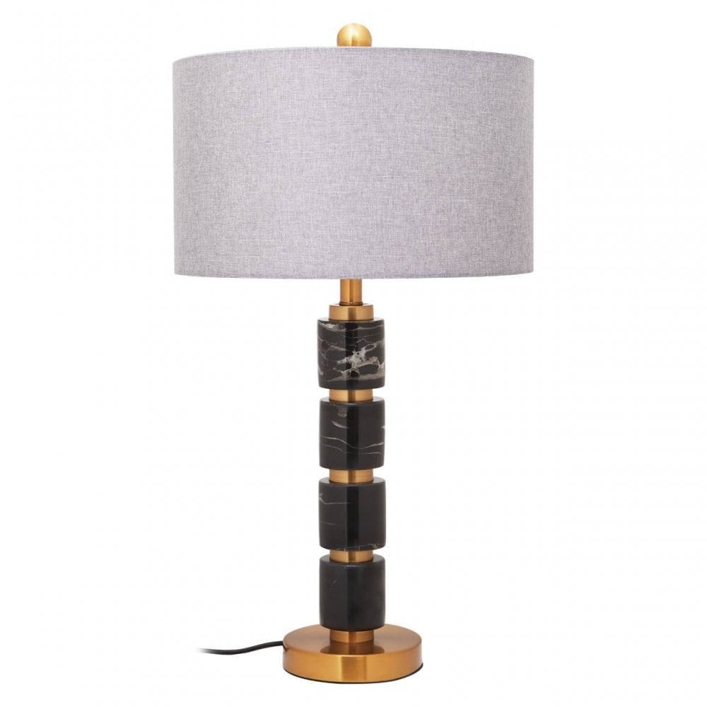 Marmo Grey Fabric Shade Table Lamp