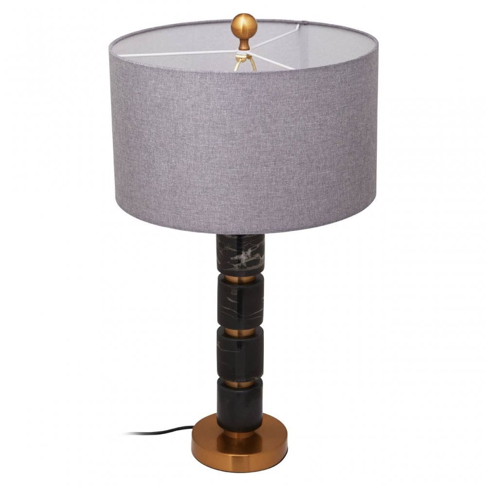 Marmo Grey Fabric Shade Table Lamp