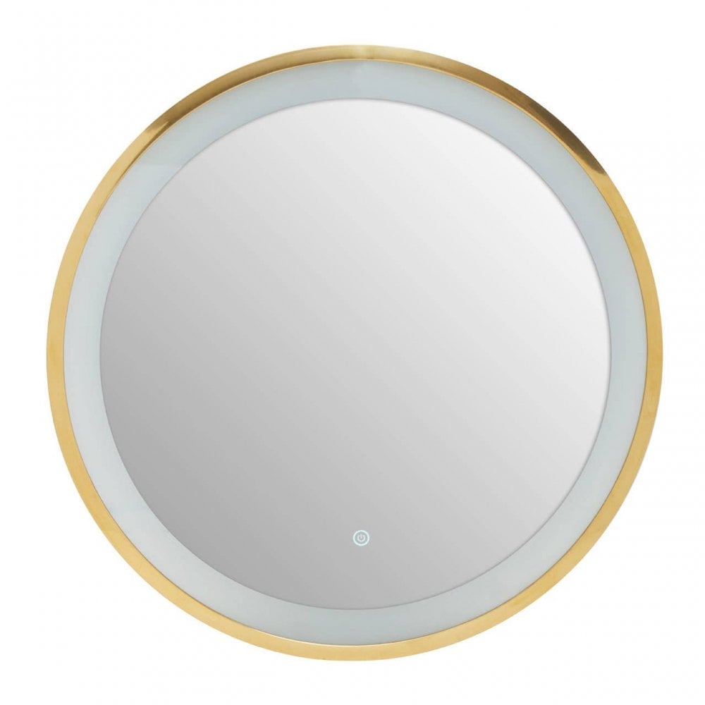 Avelino Illuminated Gold Round Mirror