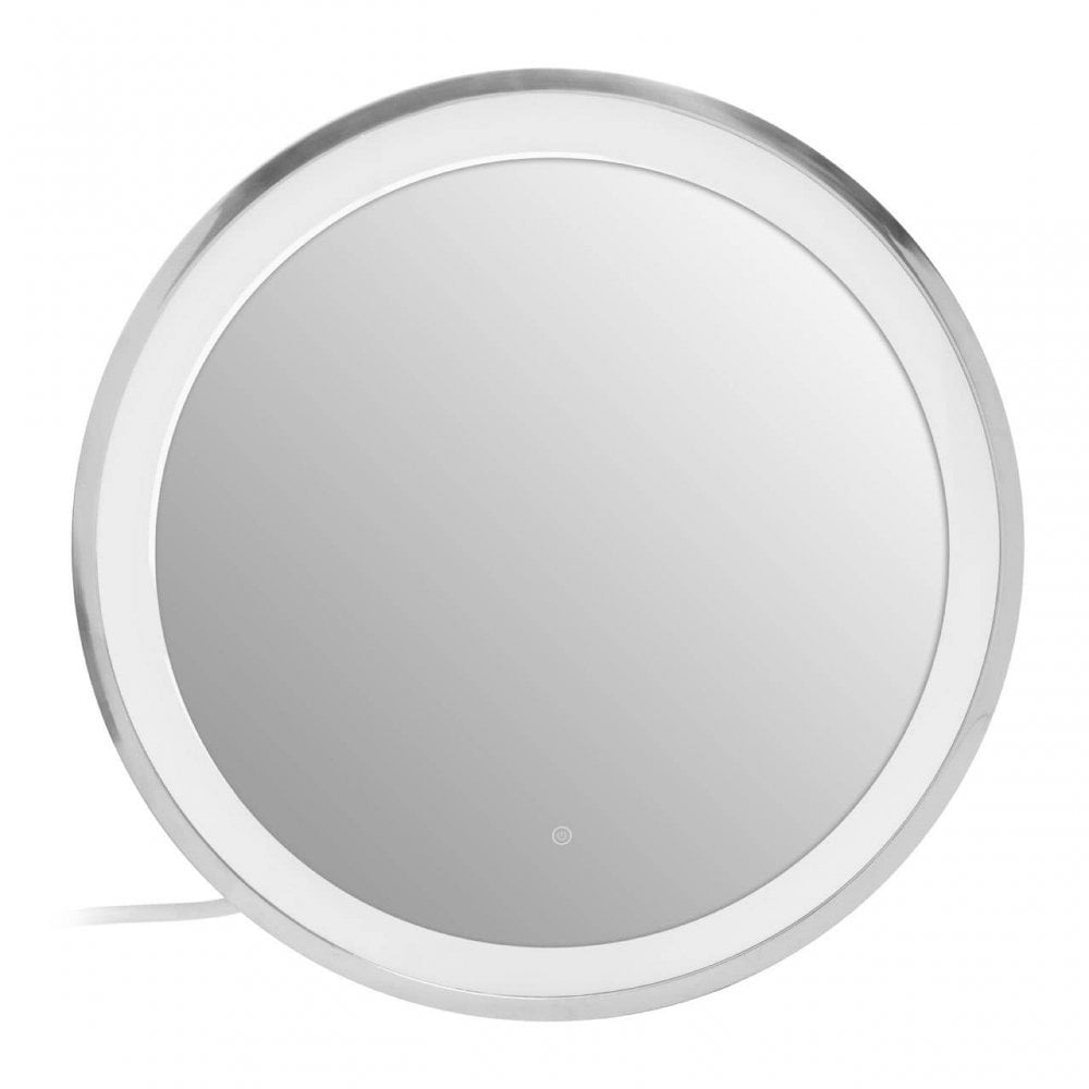 Avelino Illuminated Silver Round Mirror