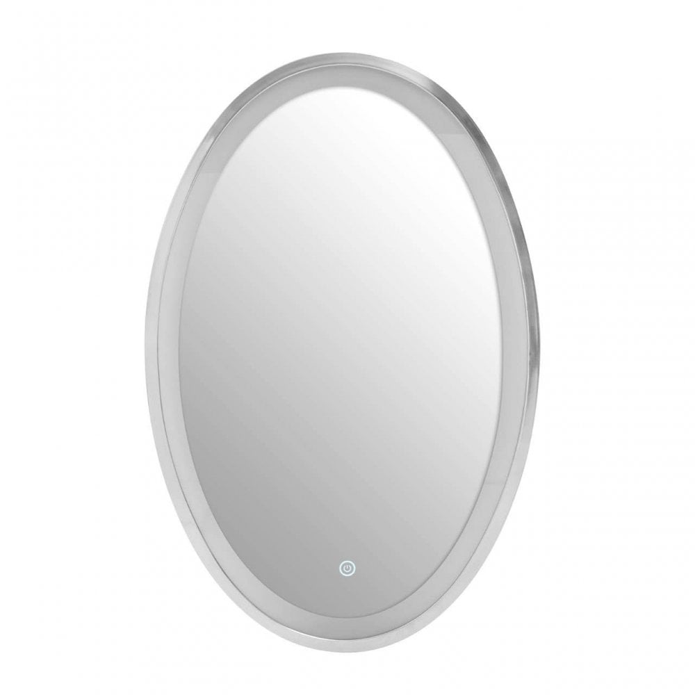 Avelino Illuminated Silver Oval Mirror