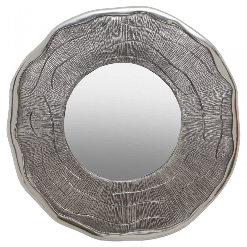 Silva Small Oak Effect Silver Wall Mirror