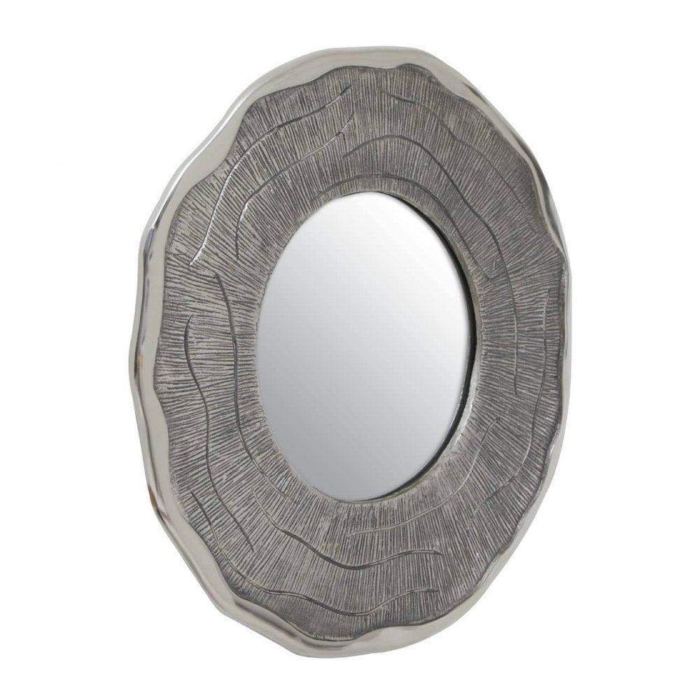 Silva Small Oak Effect Silver Wall Mirror