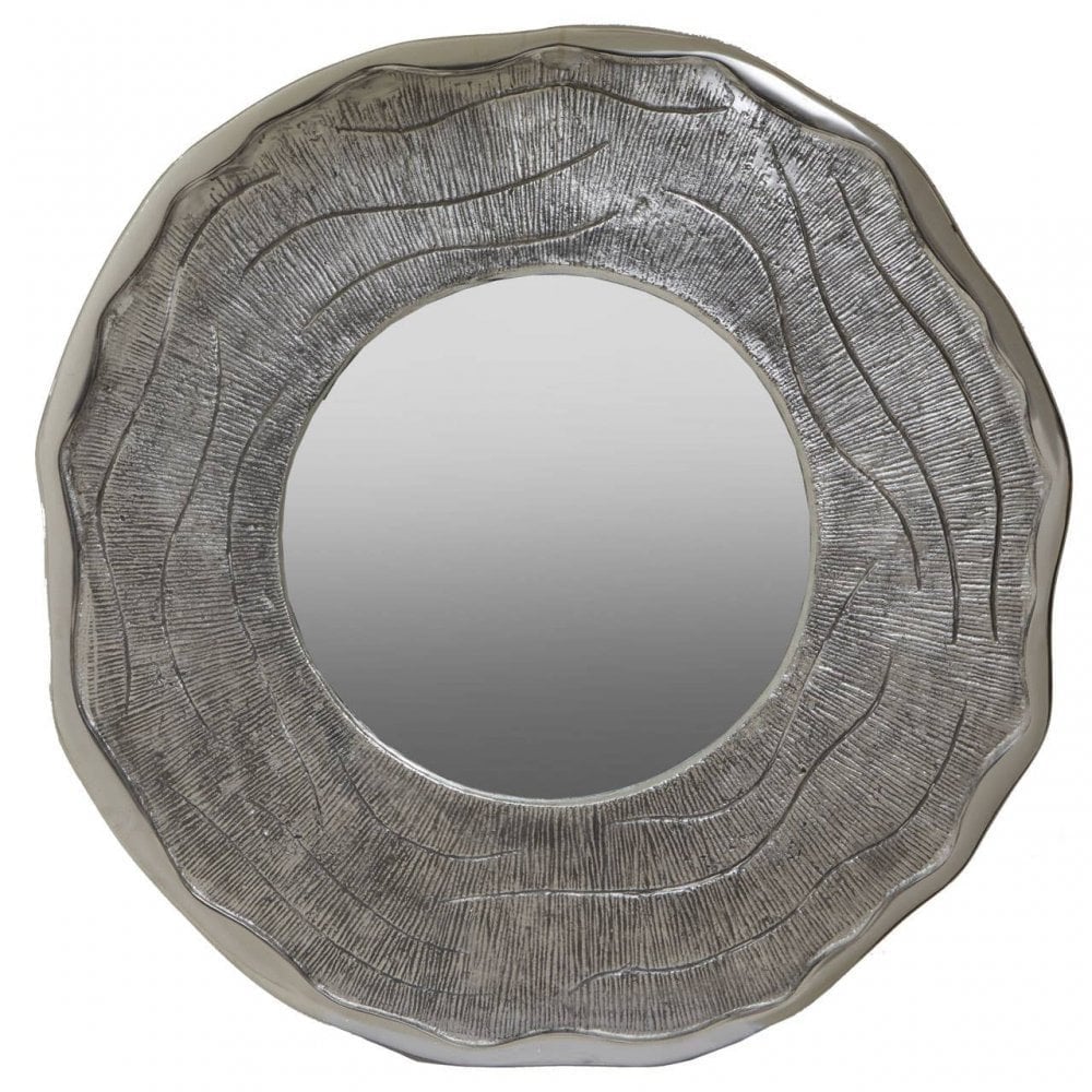 Silva Large Oak Effect Silver Wall Mirror