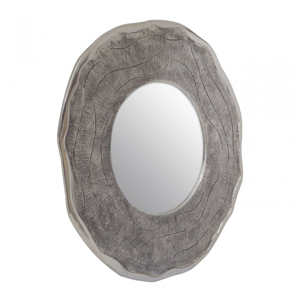 Silva Large Oak Effect Silver Wall Mirror