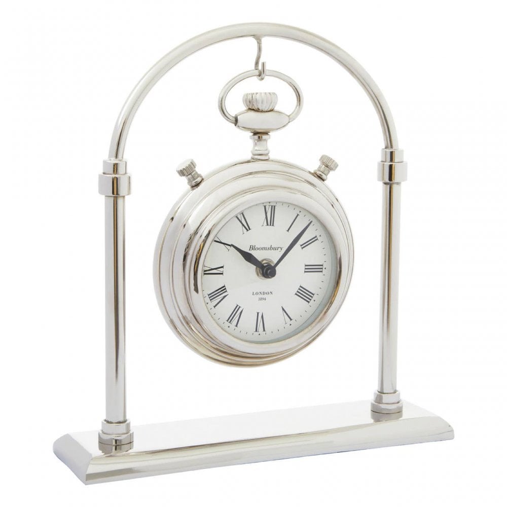 Hampstead Small Silver And Antique Brass Mantel Clock