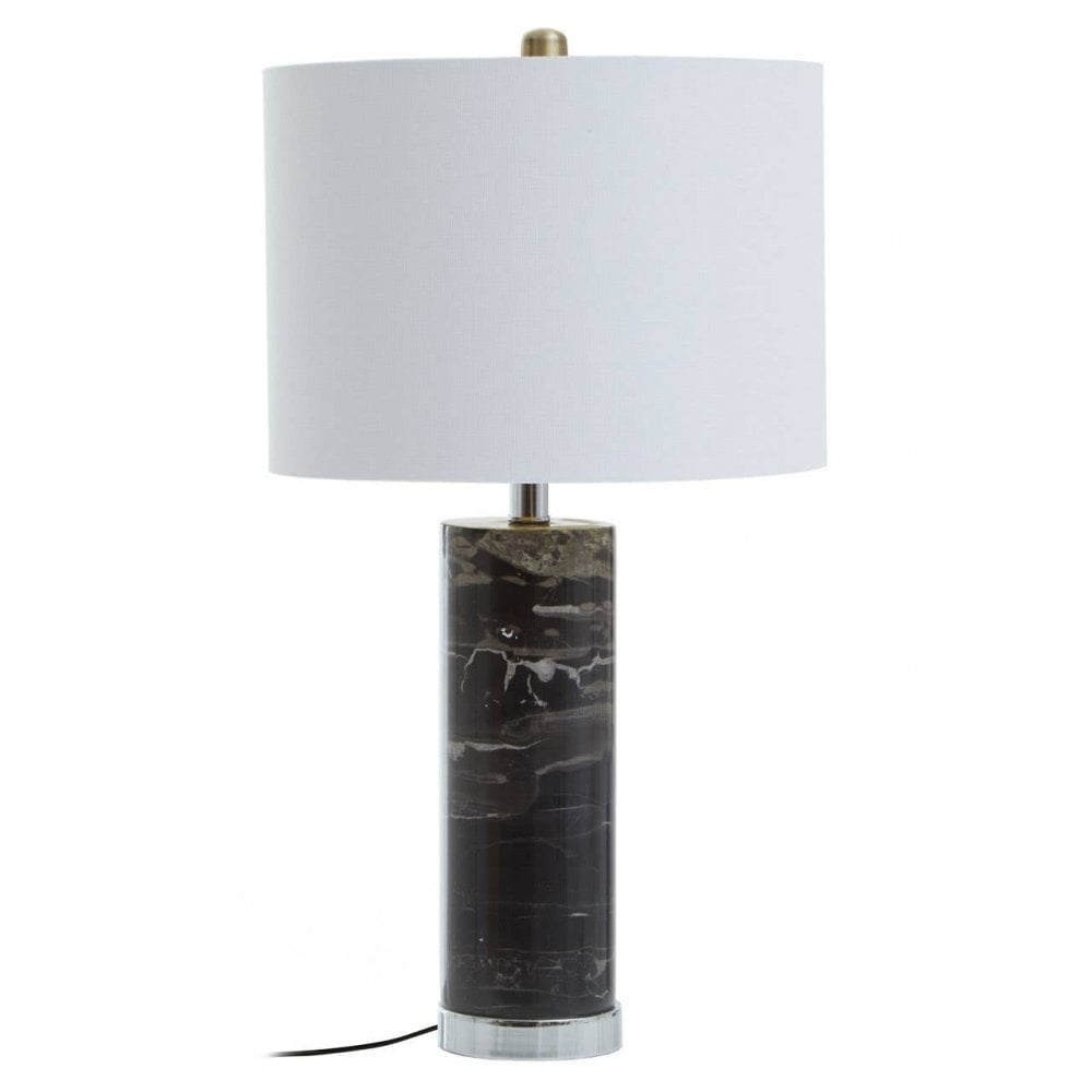 Ebony Table Lamp Chrome Base