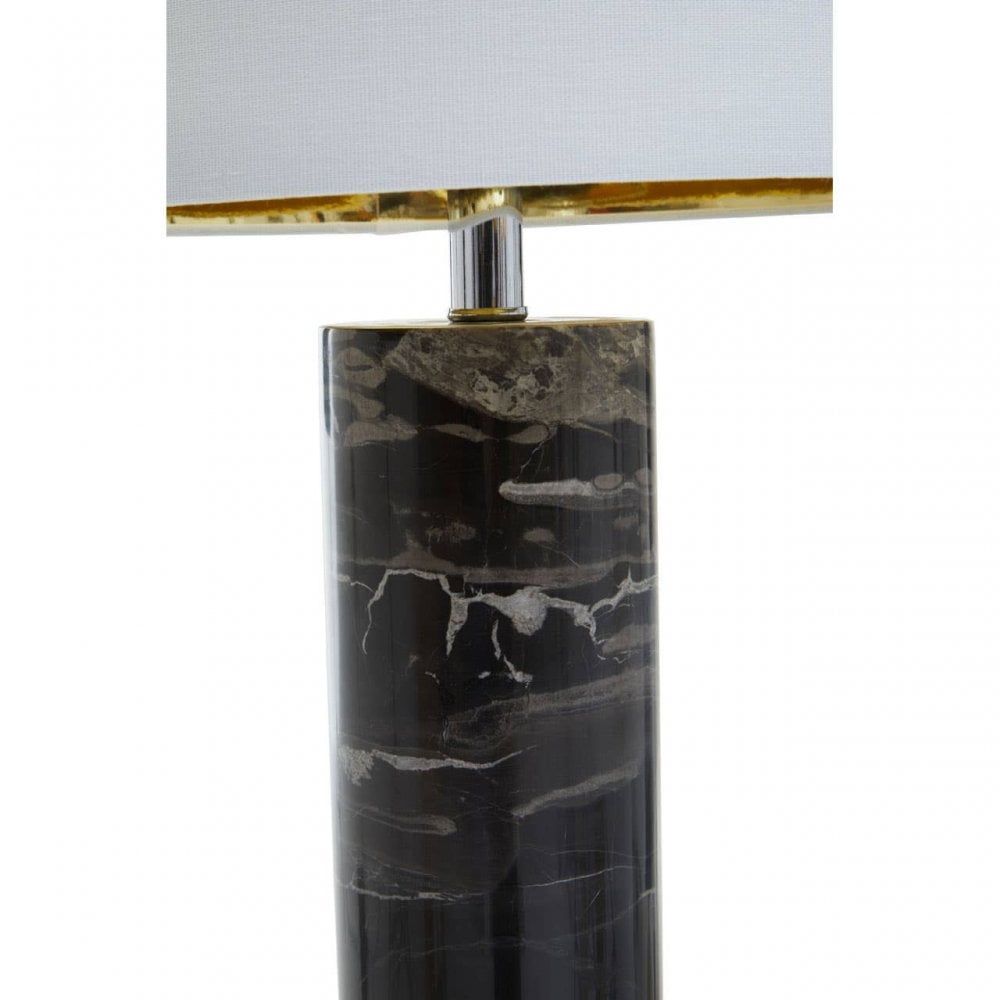 Ebony Table Lamp Chrome Base