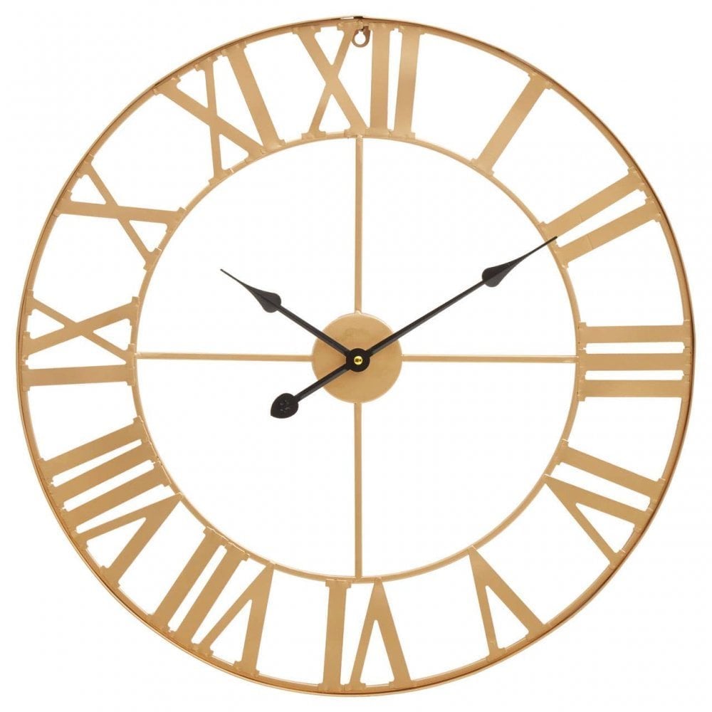 Genova Large Gold Metal Wall Clock