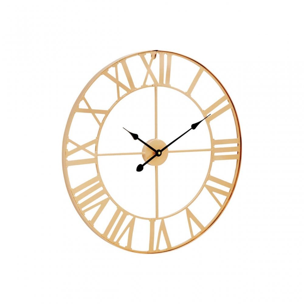 Genova Large Gold Metal Wall Clock