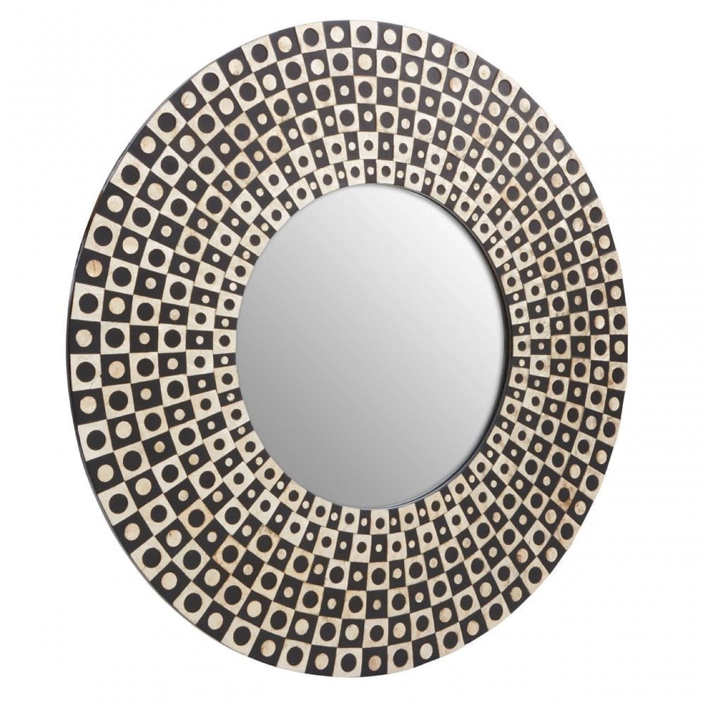 Palu Square Hole Black And Gold Wall Mirror