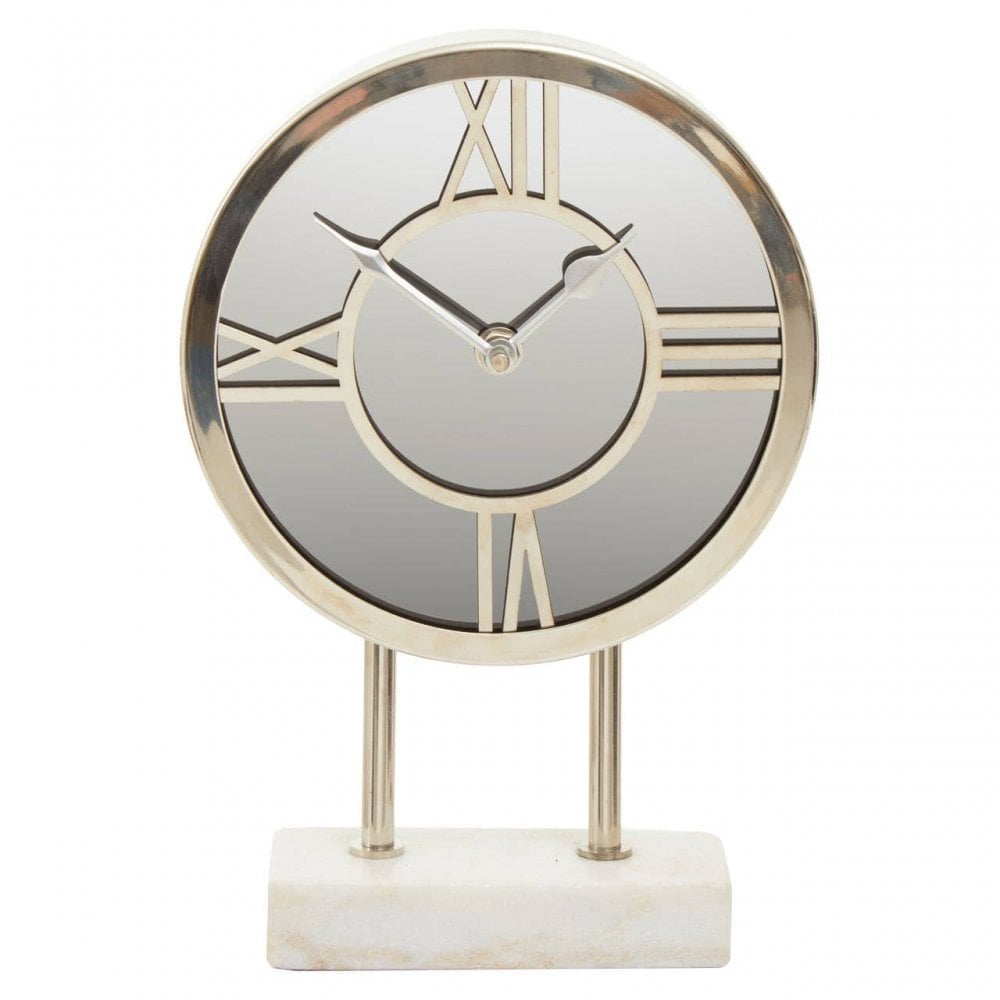 Mateo White Marble Base Clock