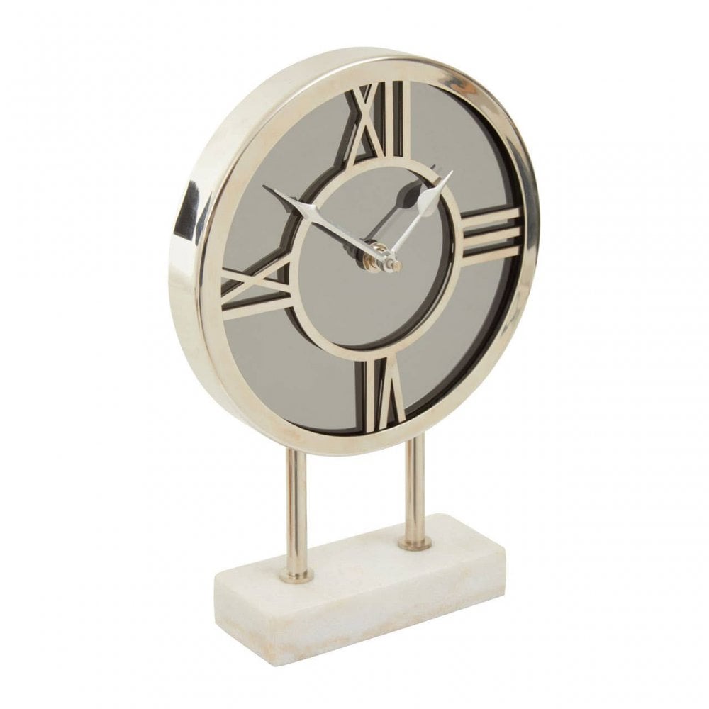 Mateo White Marble Base Clock