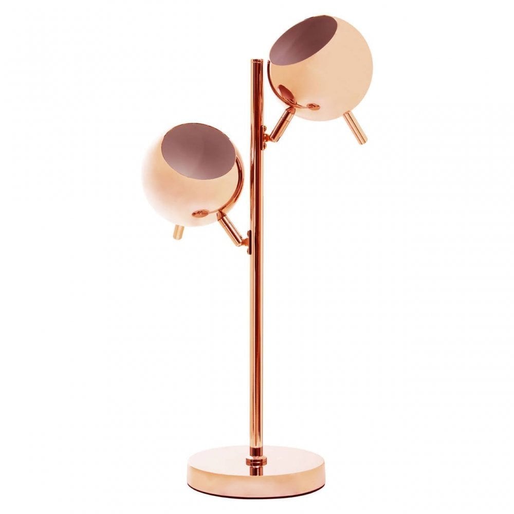 Karter Copper Finish Table Lamp With Two Lights