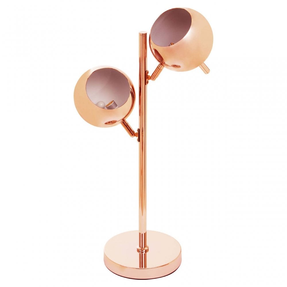 Karter Copper Finish Table Lamp With Two Lights