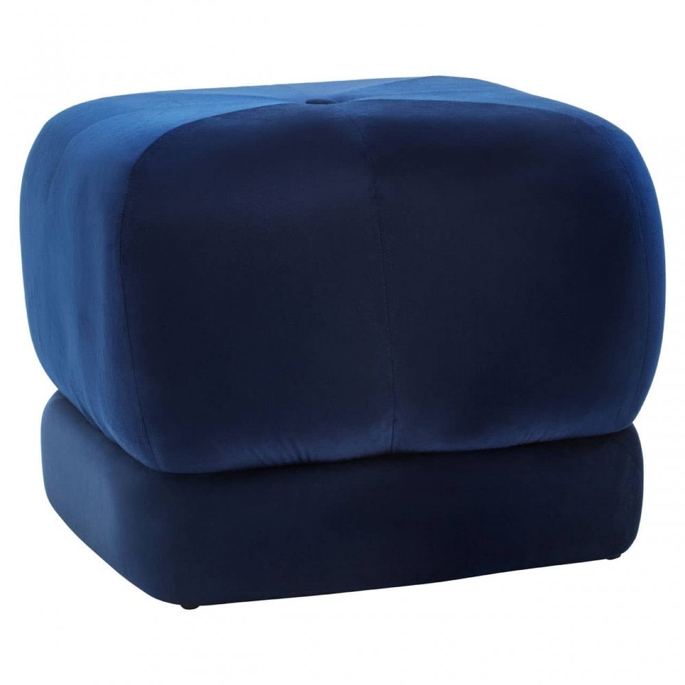 Kaia Midnight Blue Velvet Stool