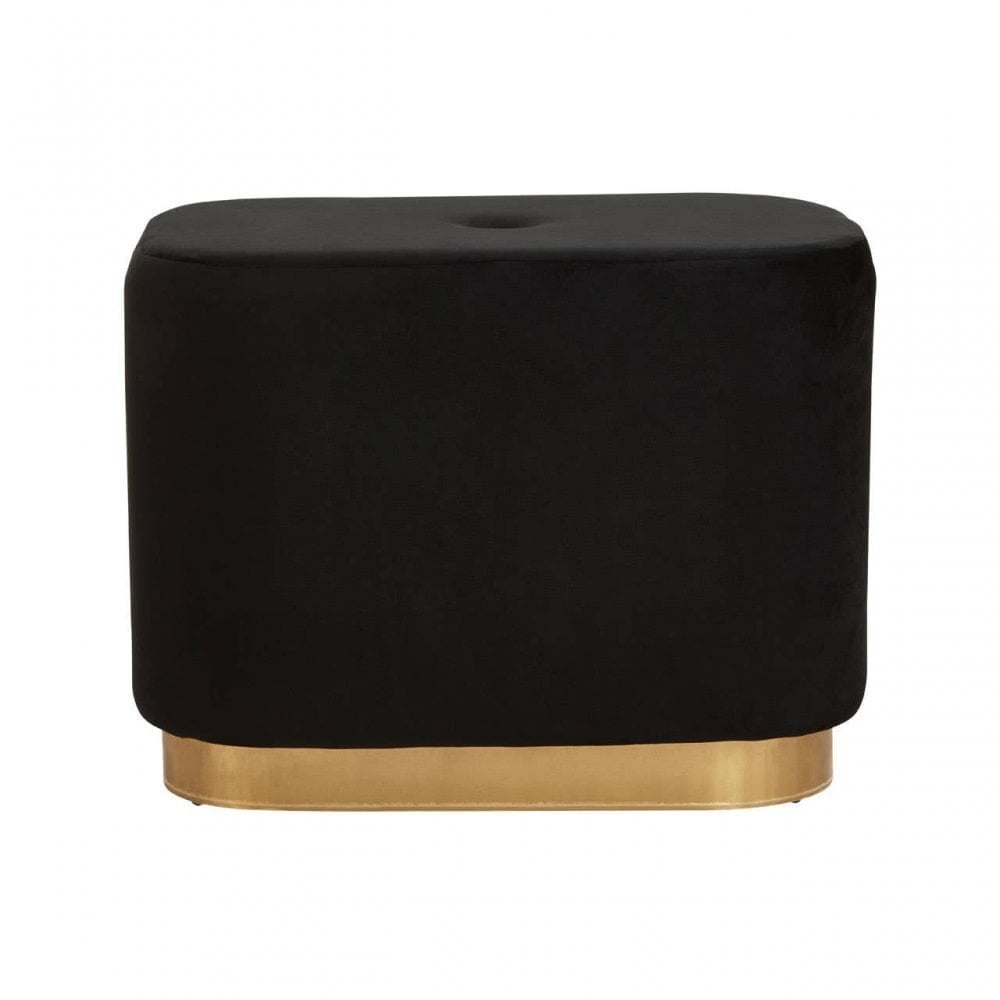 Hartford Black Stool With Matte Gold Base