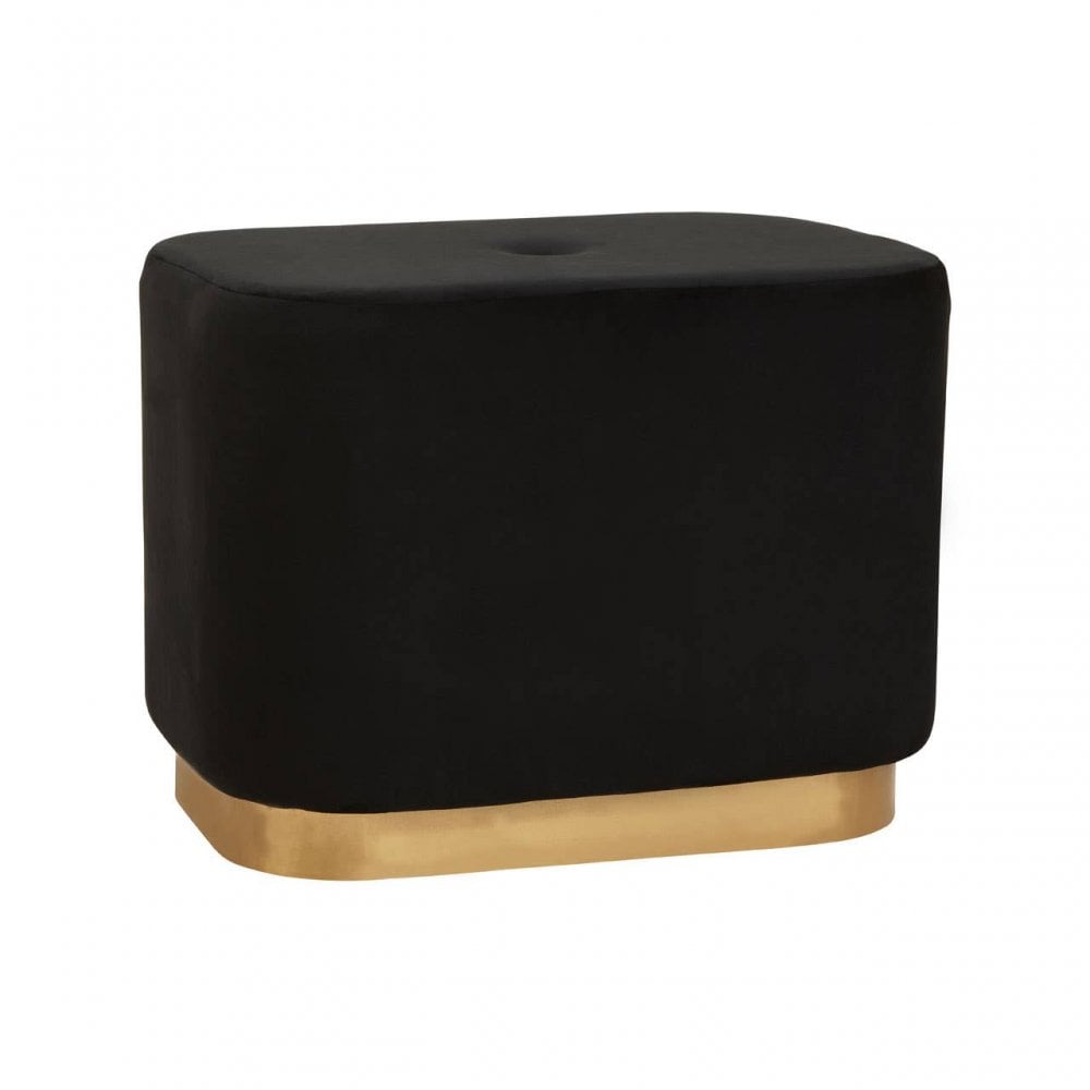 Hartford Black Stool With Matte Gold Base