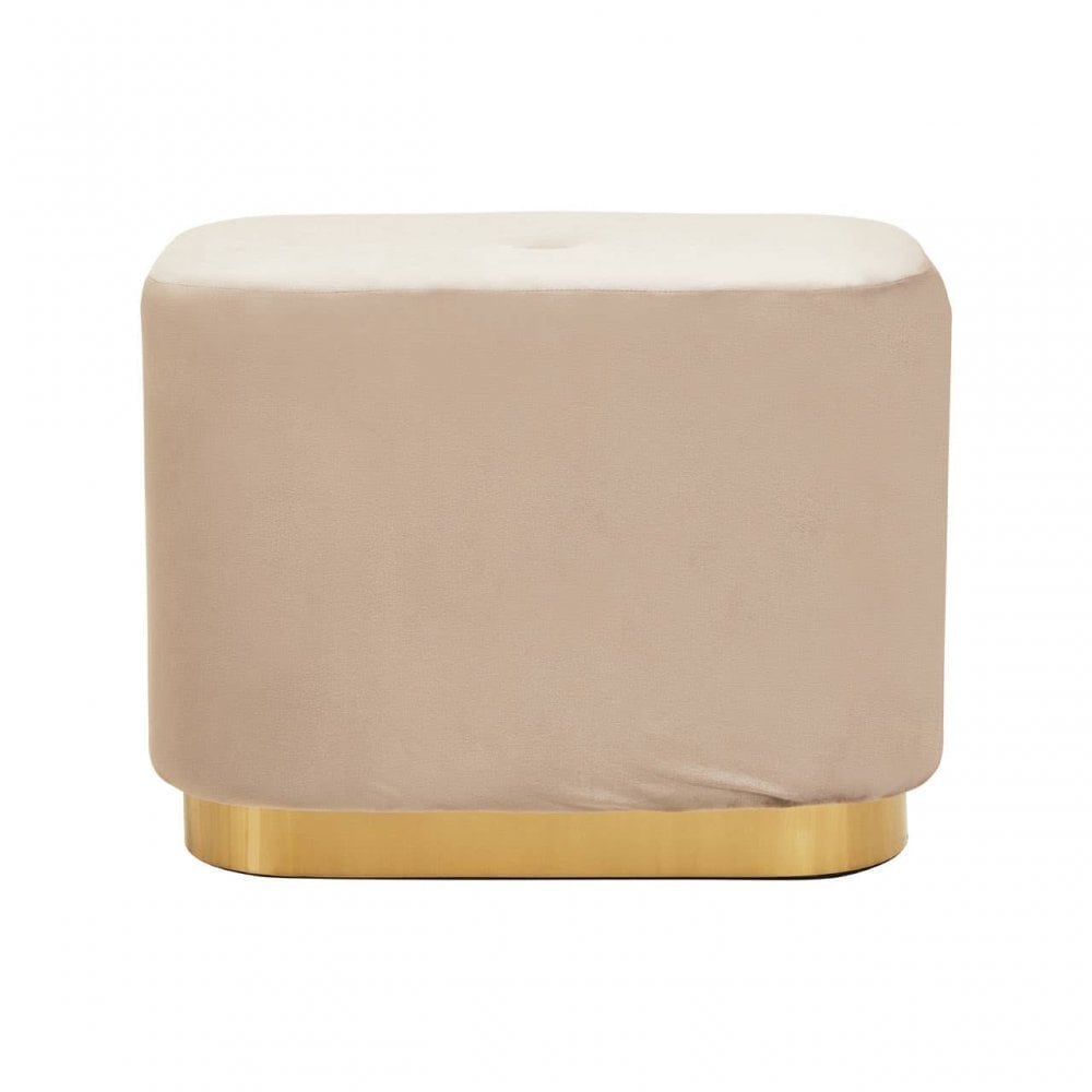 Hartford Mink Stool With Matte Gold Base