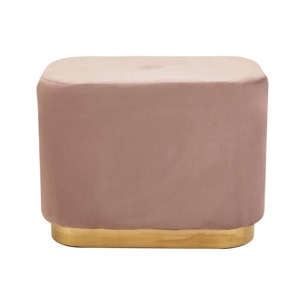 Hartford Dusky Pink Stool With Matte Gold Base