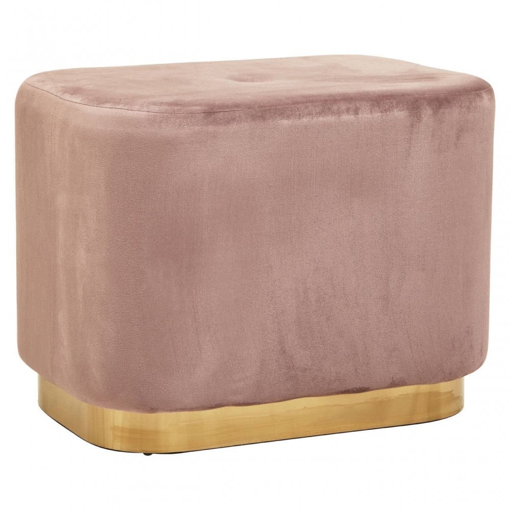 Hartford Dusky Pink Stool With Matte Gold Base