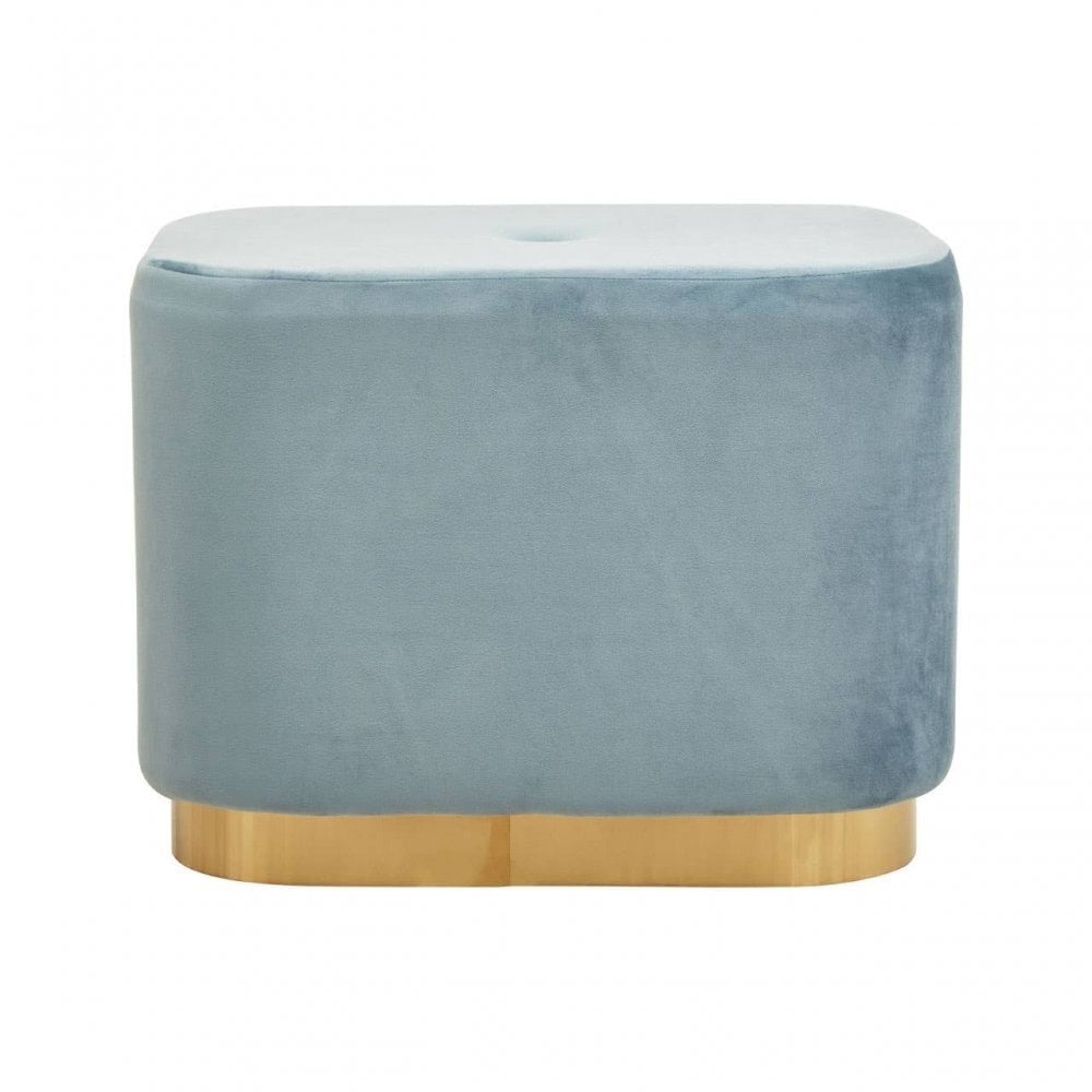 Hartford Blue Stool With Matte Gold Base