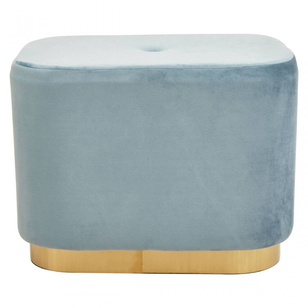 Hartford Blue Stool With Matte Gold Base