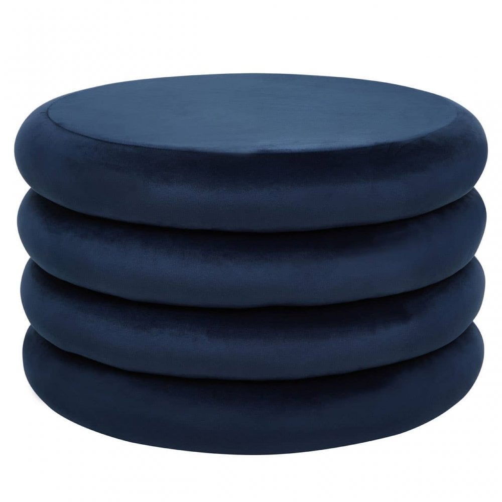 Hartford Midnight Blue Round Stool