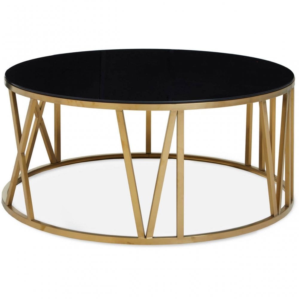 Alana Coffee Table With Gold Finish Frame