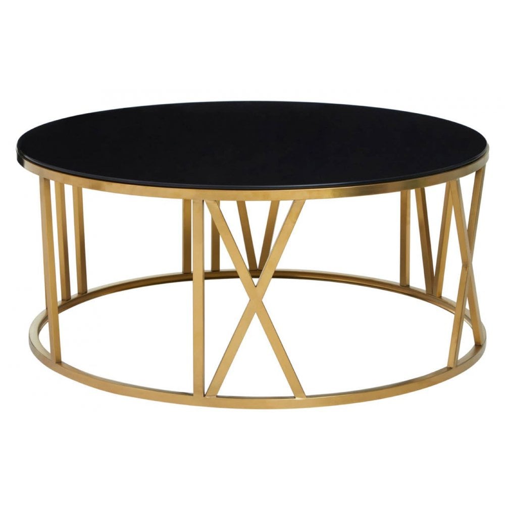 Alana Coffee Table With Gold Finish Frame