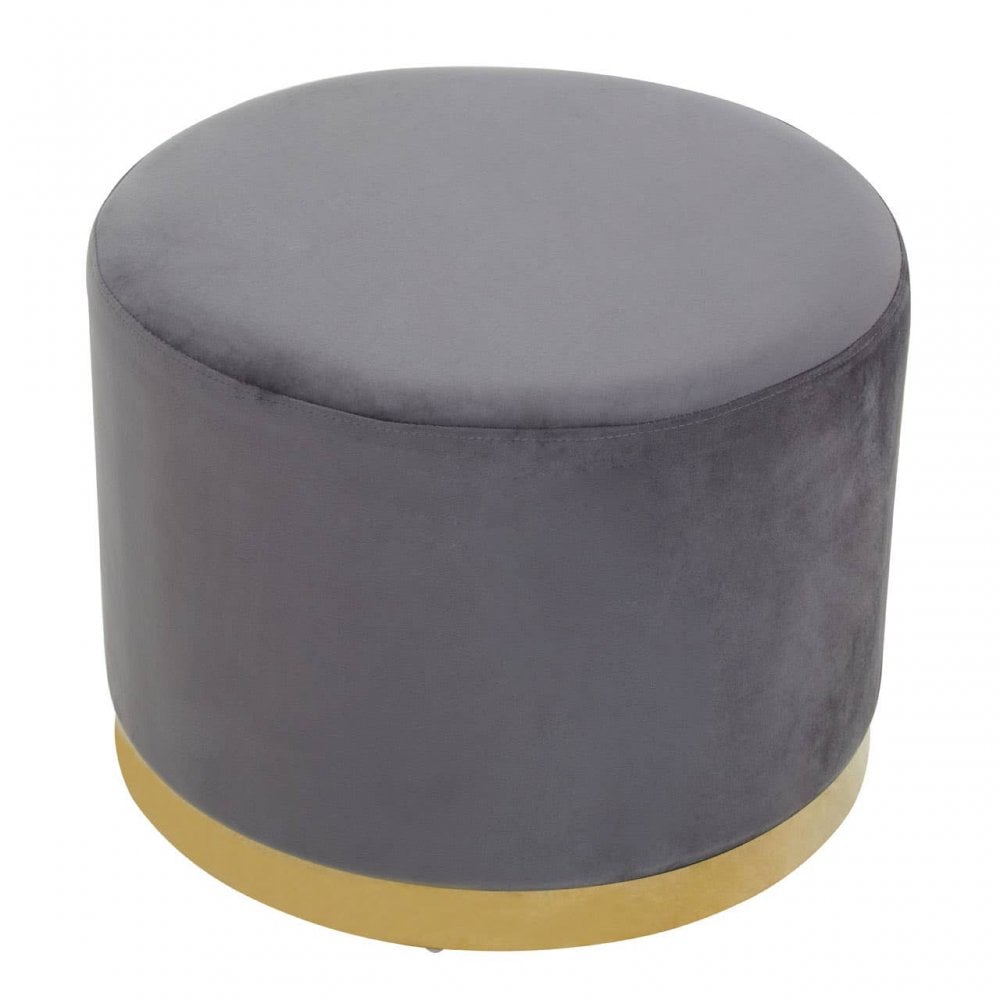 Hagen Grey And Gold Round Stool