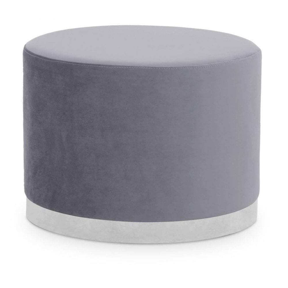 Hagen Grey And Silver Round Stool