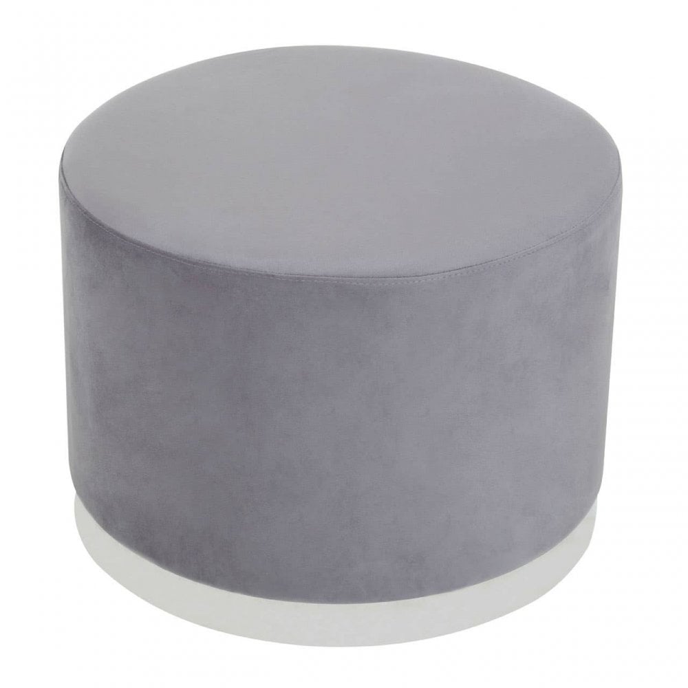 Hagen Grey And Silver Round Stool