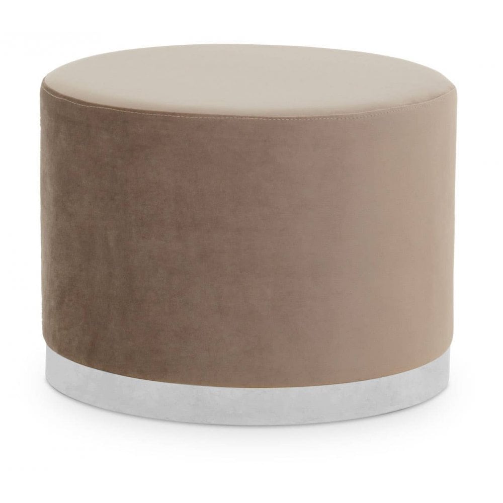 Hagen Mink And Silver Round Stool