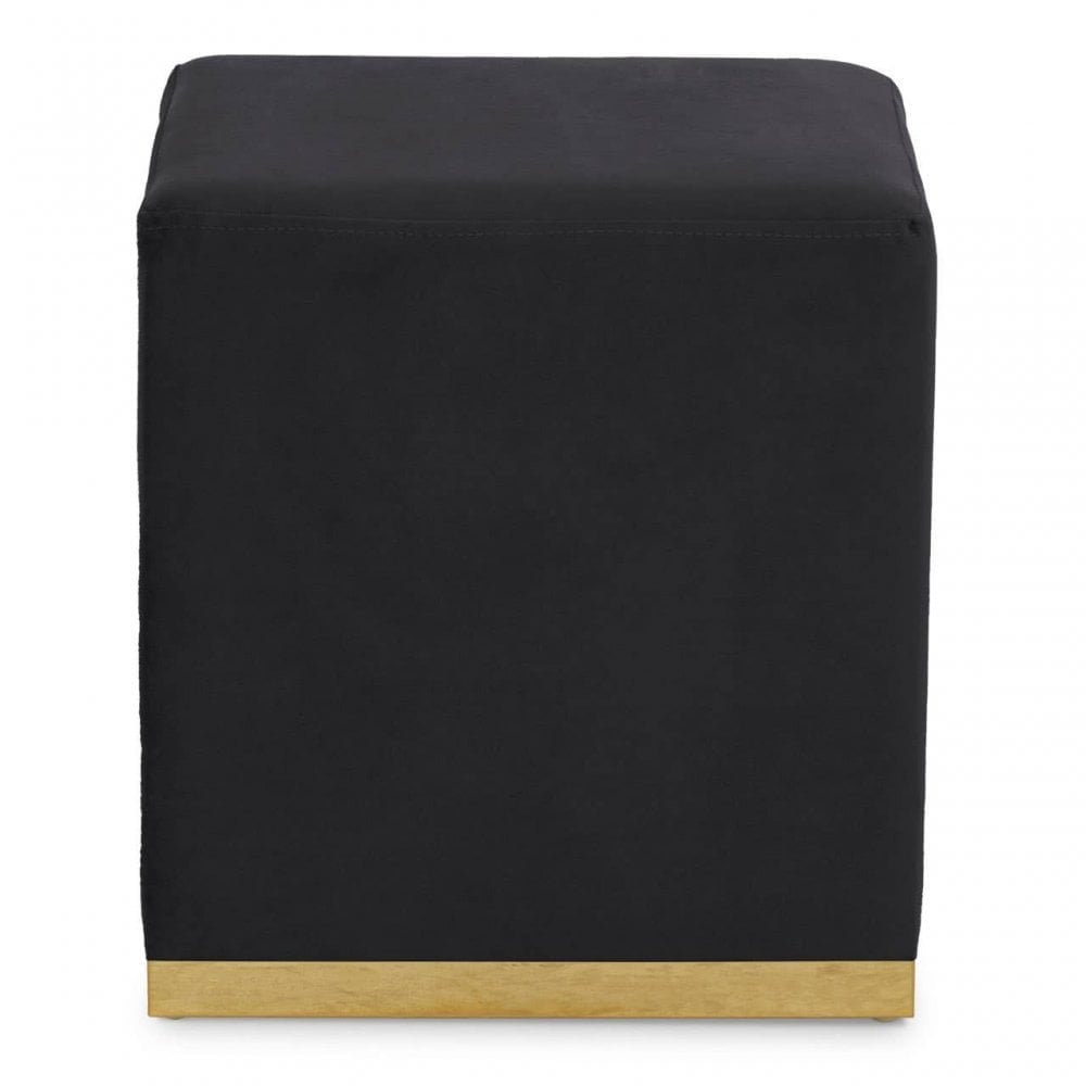 Hagen Black And Gold Square Stool