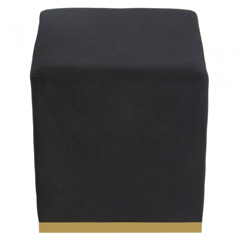 Hagen Black And Gold Square Stool