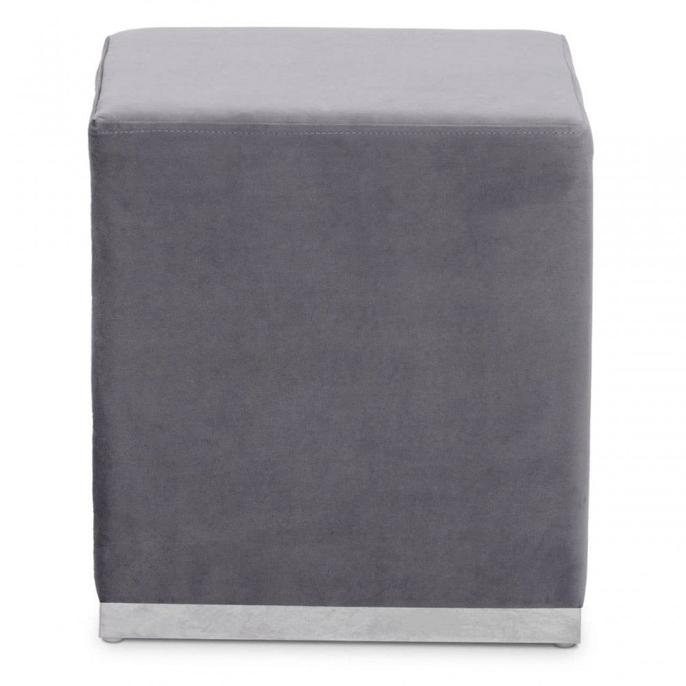 Hagen Grey And Silver Square Stool