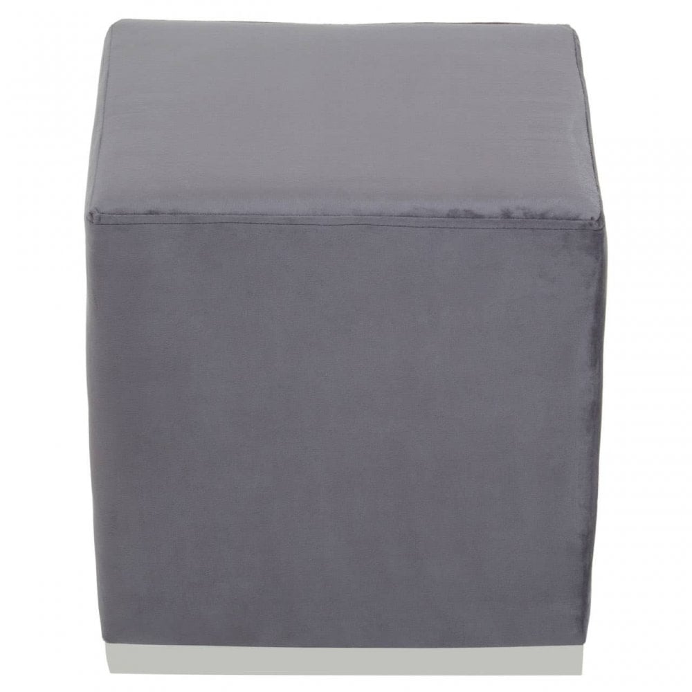 Hagen Grey And Silver Square Stool