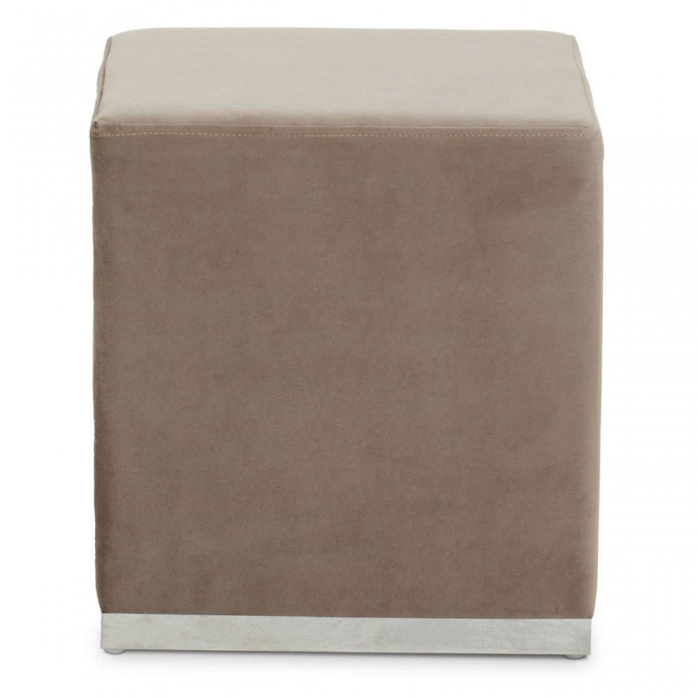 Hagen Mink And Silver Square Stool