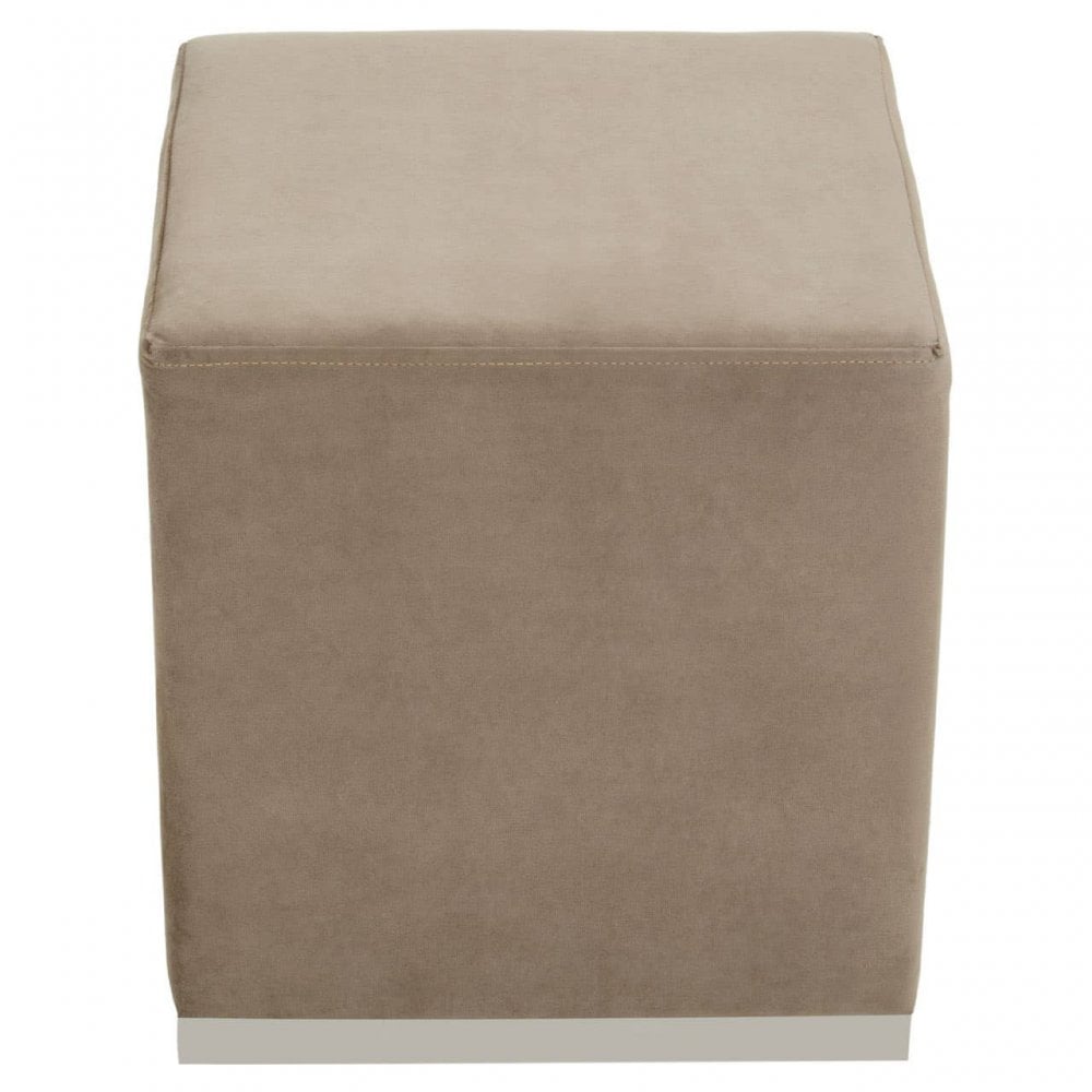 Hagen Mink And Silver Square Stool