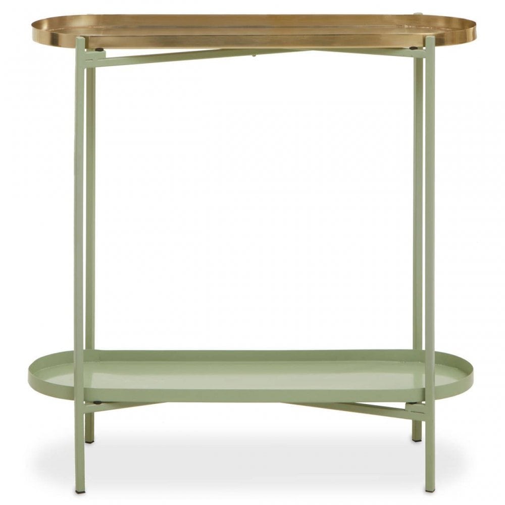 Sabia Green And Gold Iron Console Table