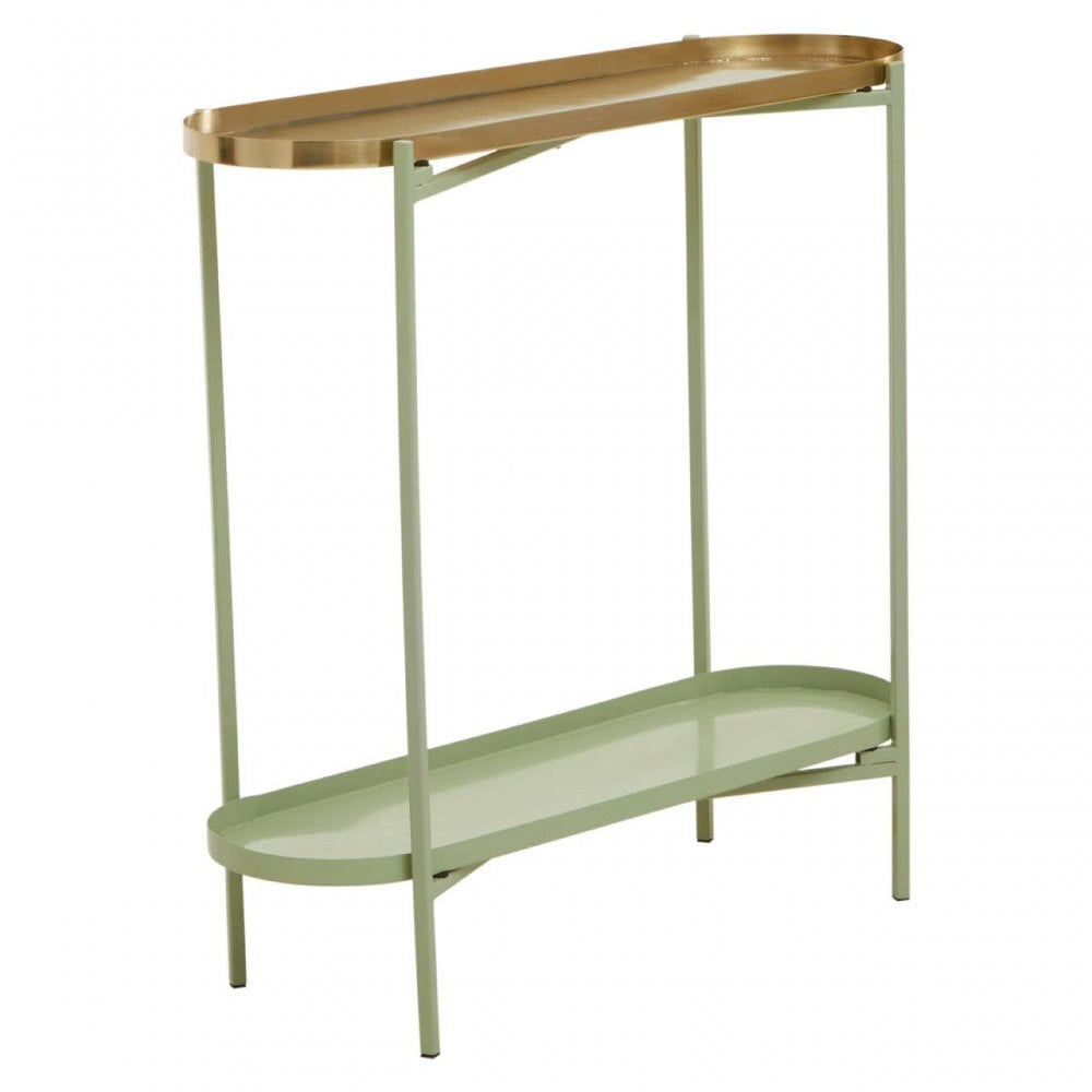 Sabia Green And Gold Iron Console Table