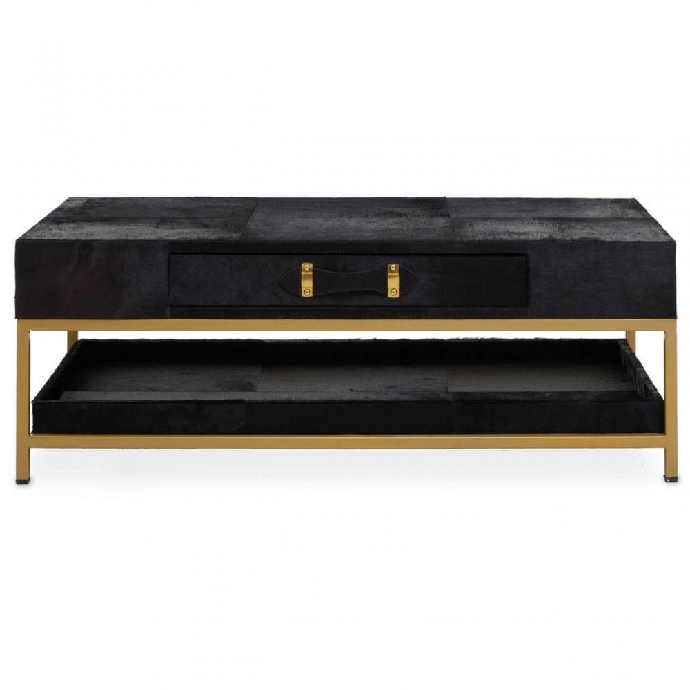 Kensington Townhouse Hair On Hide Black And Gold Coffee Table