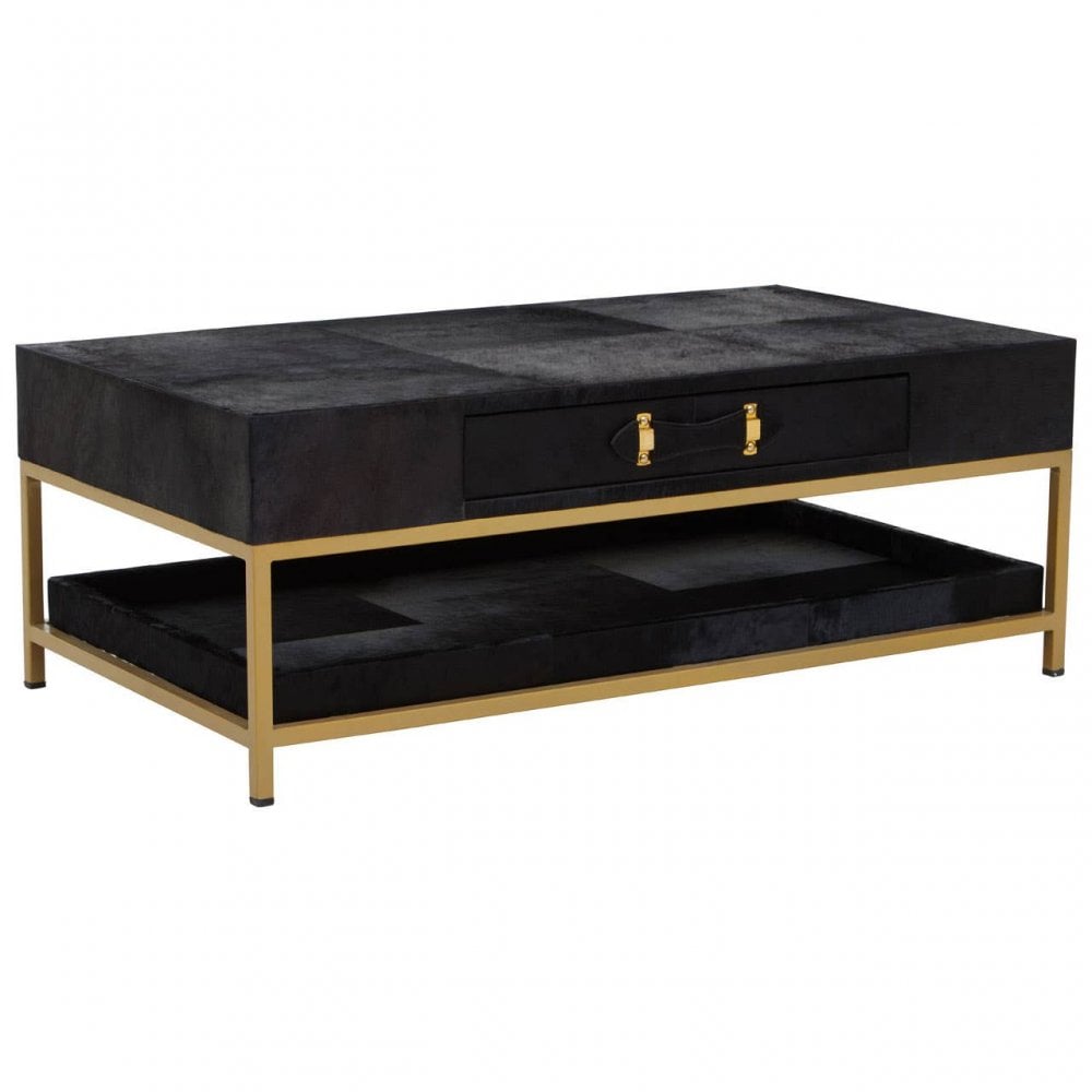 Kensington Townhouse Hair On Hide Black And Gold Coffee Table