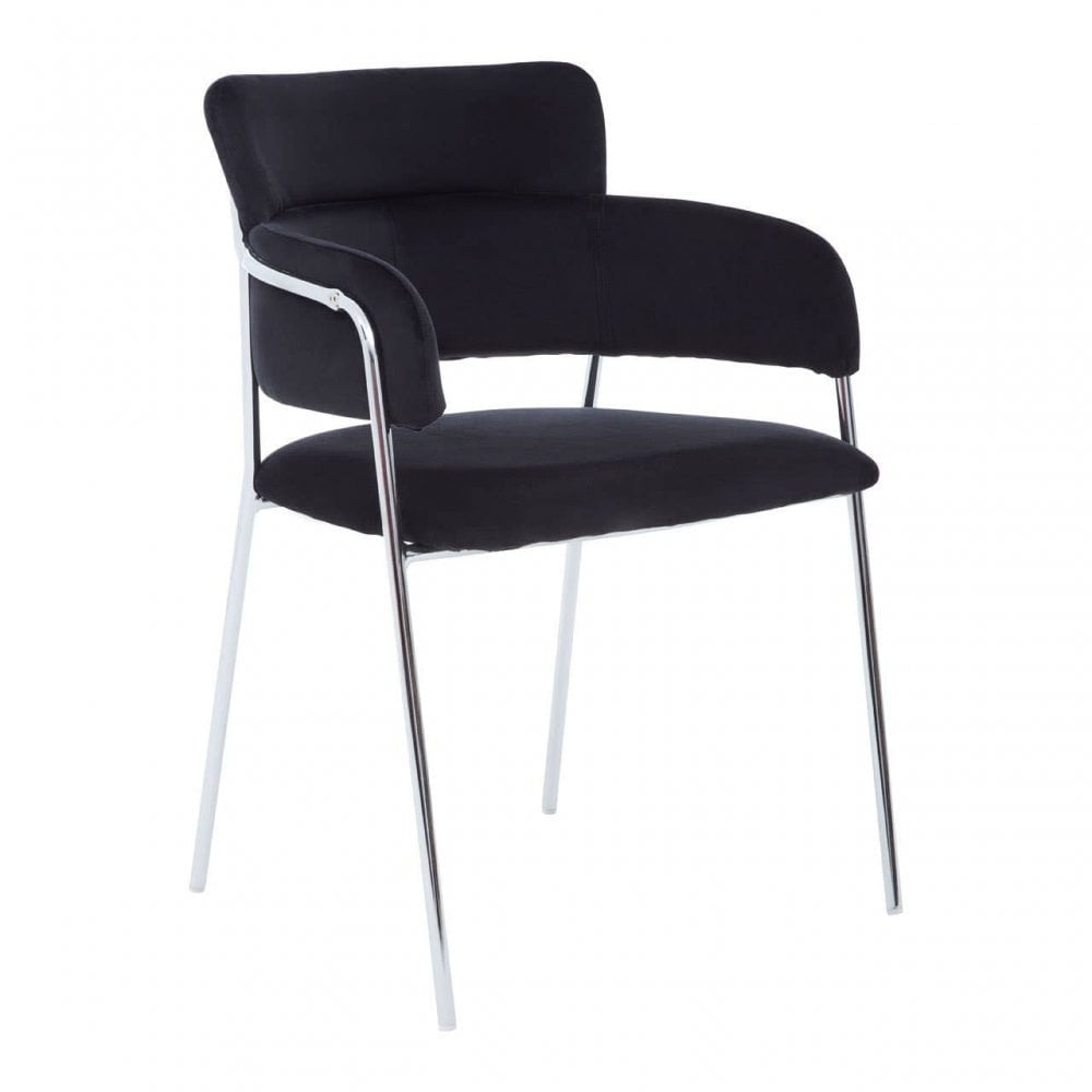 Tamzin Black Velvet Dining Chair